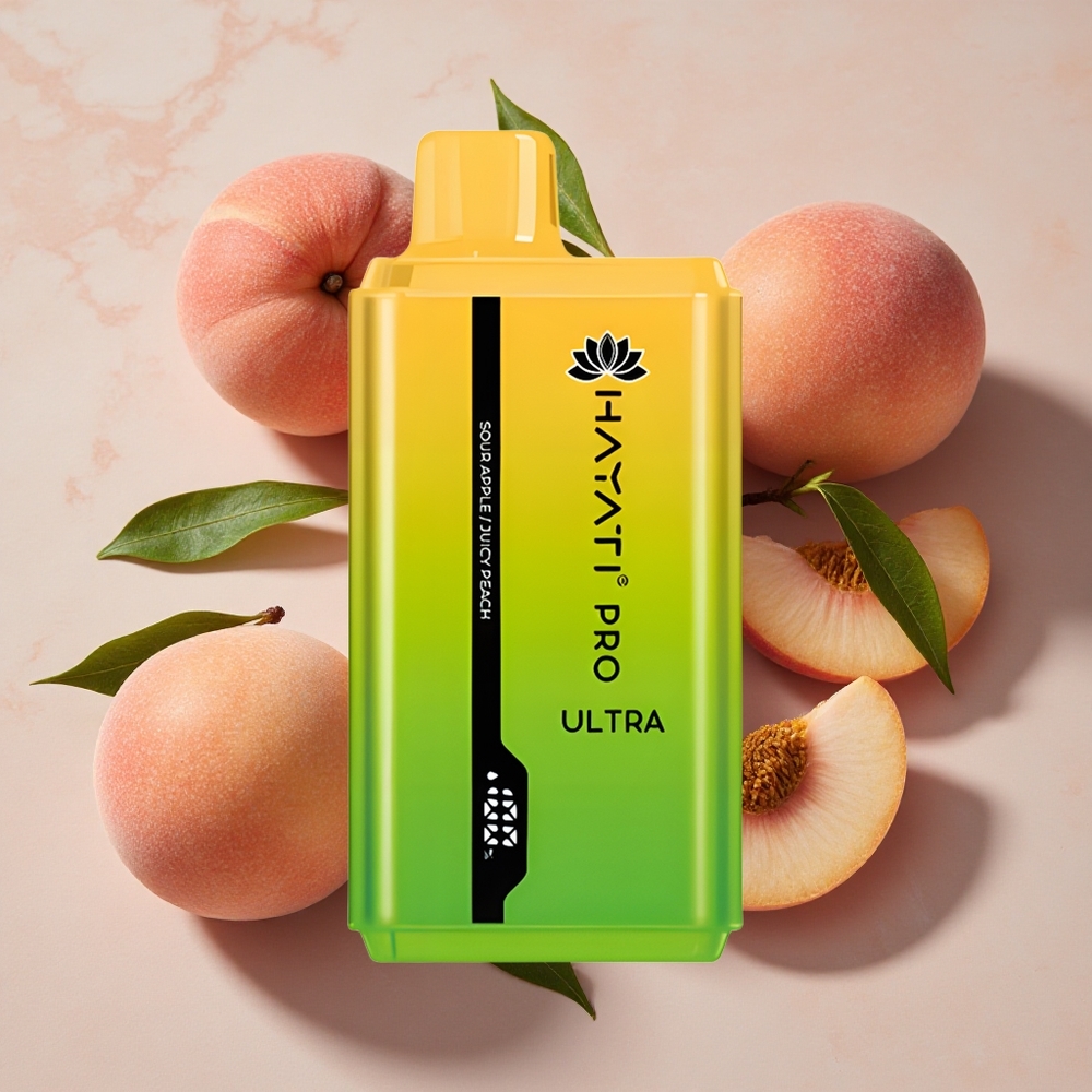 Hayati Pro Ultra 15000 Puffs Vienreizlietojamais Vape Skābo ābolu 15000+ piepildījumi 2 12ml e-šķidrums