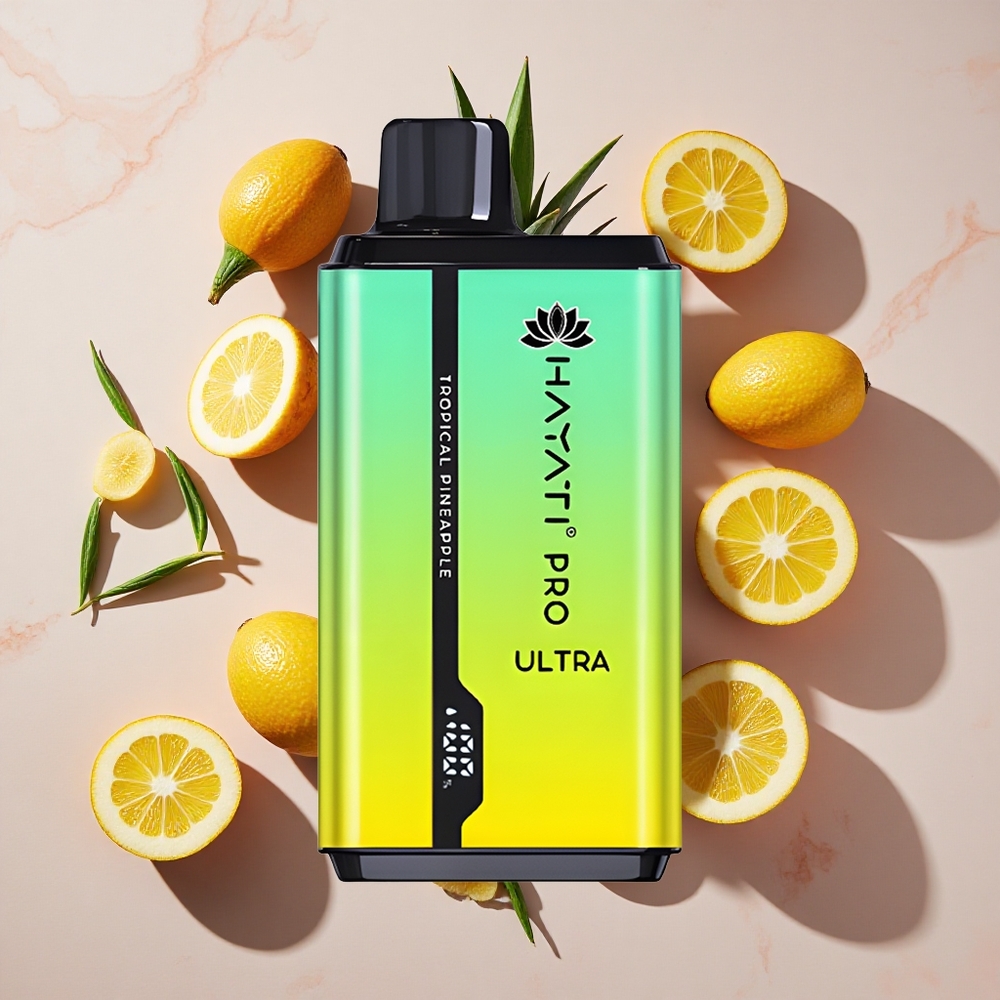 Hayati Pro Ultra 15000 Puffs Vienreizlietojamais Vape Tropuālā Ananāsu ar 850mAh bateriju un 2% nikotīna