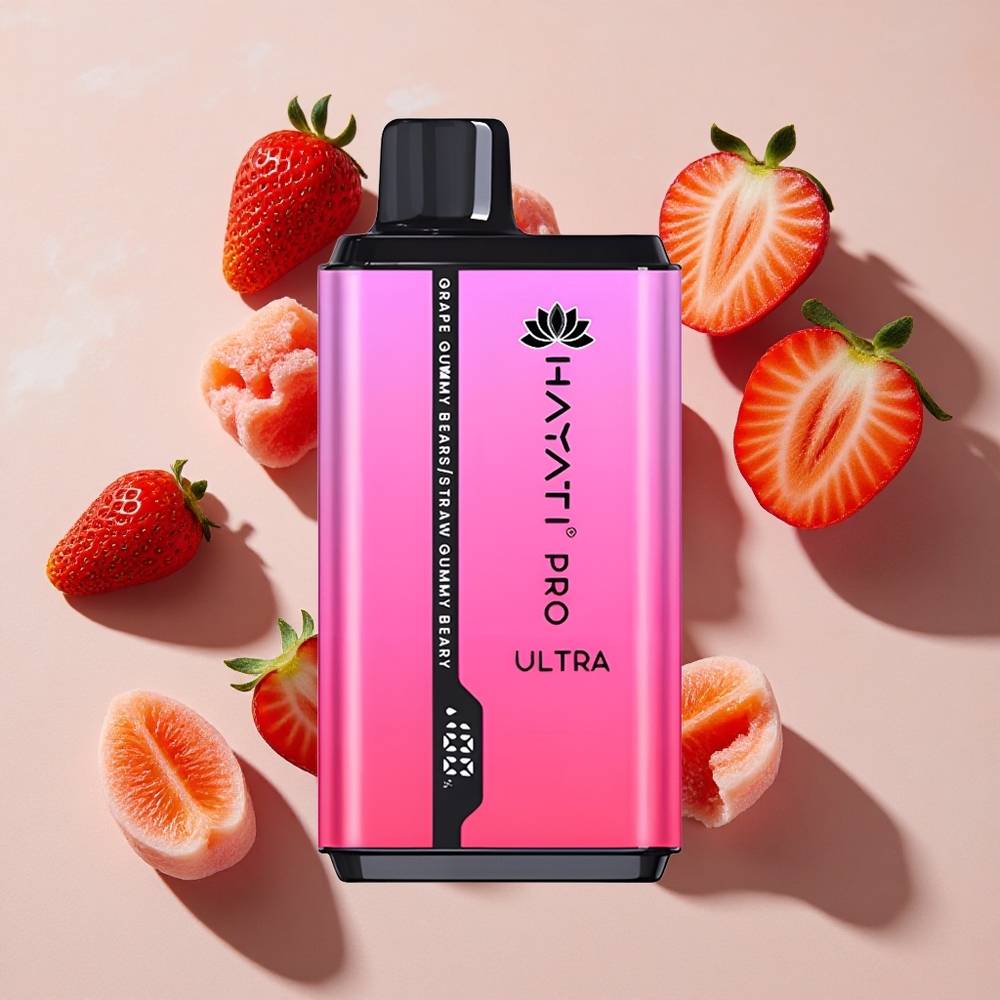 Hayati Pro Ultra 15000 Puffs Vienreizlietojamais Vape Vīnogu Gumijlāču (Grape Gummy Bear) ar 850mAh bateriju