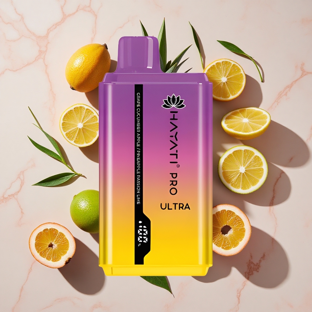 Hayati Pro Ultra 15000 Puffs Vienreizlietojamais Vape Vīnogu Gurķi Ābols (15000+ Puffs, 2% Nikotīna)
