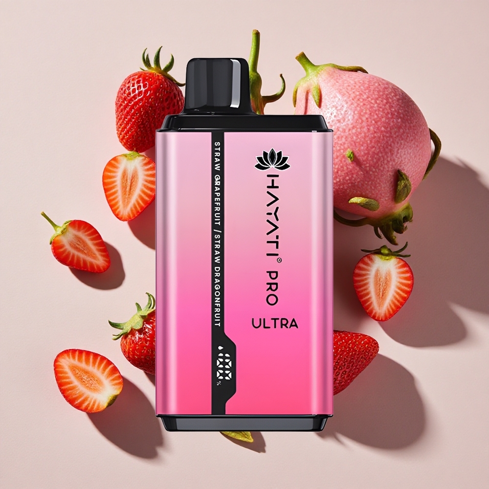 Hayati Pro Ultra 15000 Puffs Vienreizlietojamais Vape Zemenes Greipfrūts (2 12ml)