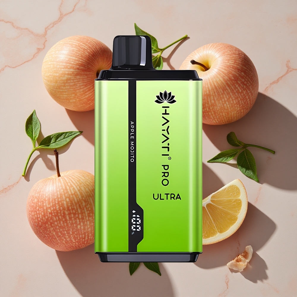 Hayati Pro Ultra 15000 Puffs Vienreizlietojamais Vape Ābolu Mojito 49 Garšas