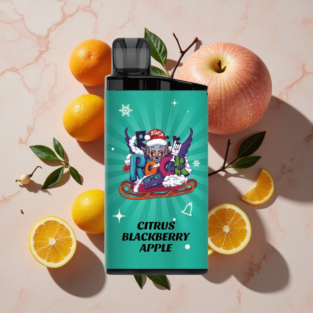 IGET Bar 3500 Puffs Izmetamais Veips Citrons Melna Bumbiere Ābols (Līdz 3500 Pūkiem, 1400 mAh)