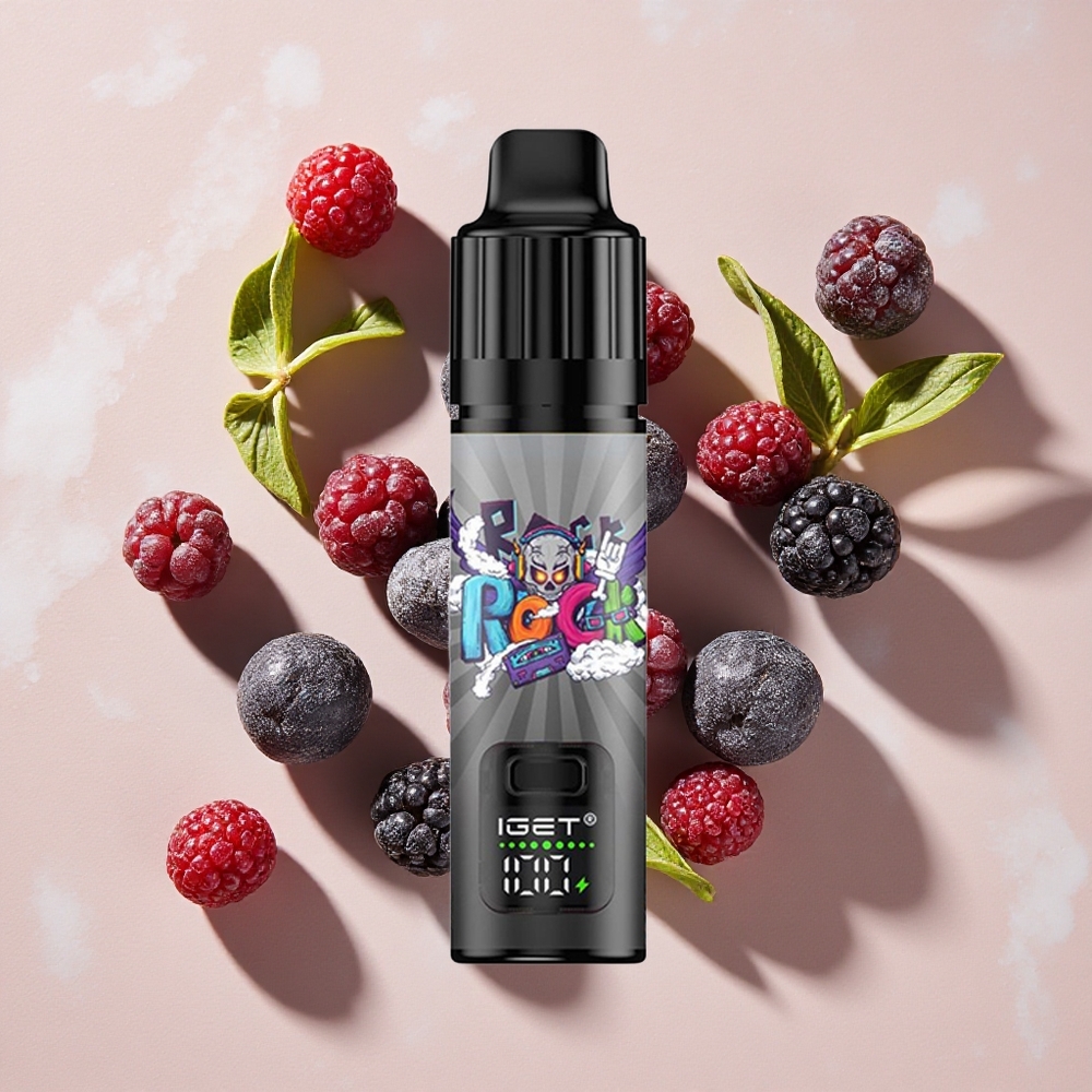 IGET BAR PLUS S3 POD 10000 Puffs Vienreizlietojamais Vape Melnā Oga Ledus (5% Nikotīna, 950 mAh Akumulators)