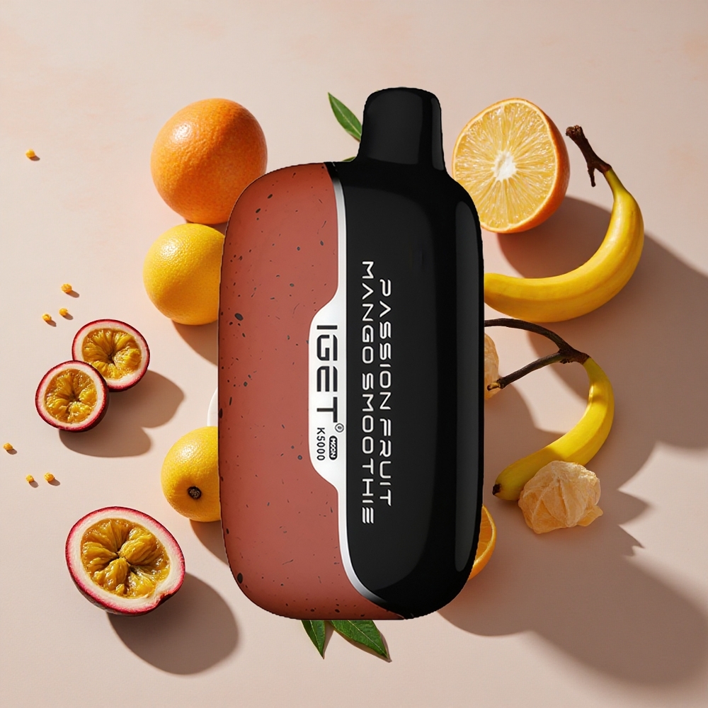 IGET Moon K5000 Puffs Izmēram 49.5x25.3x99.4 mm Vienreizējais Vape Apelsīnu Mango Sviests