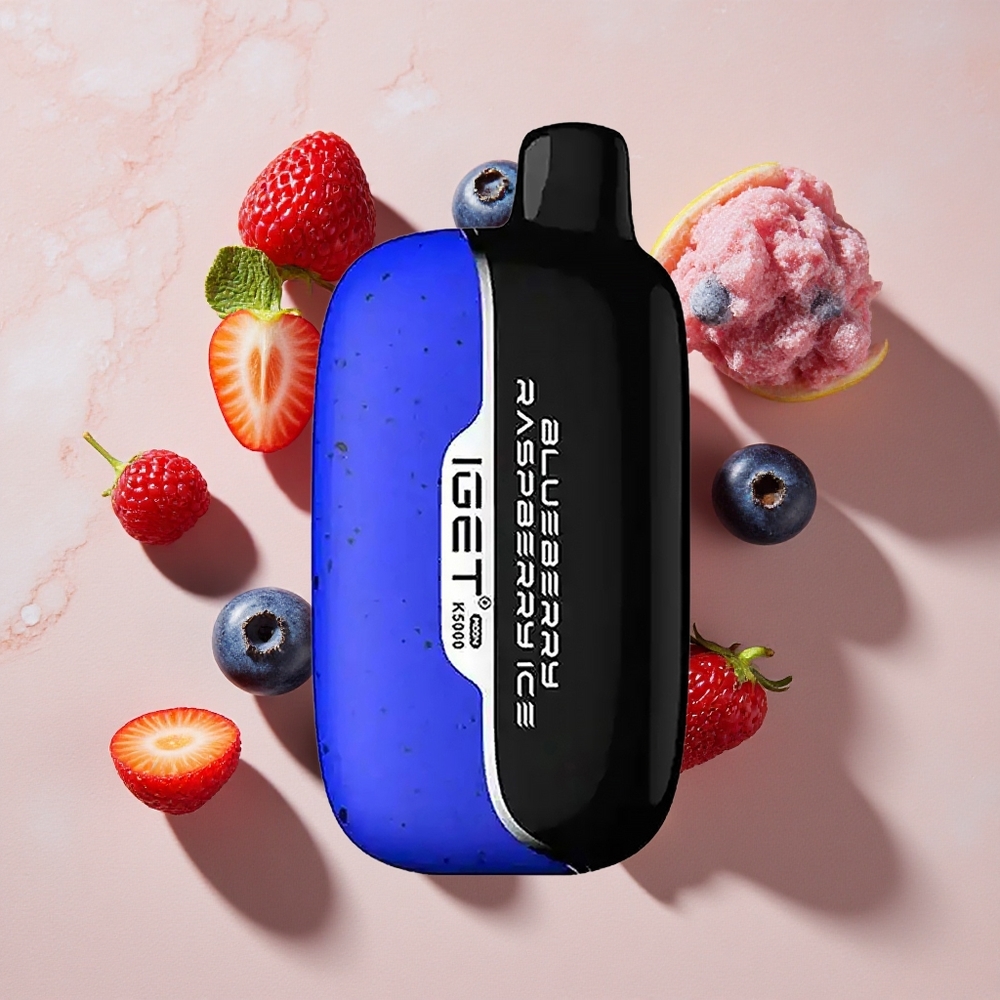 IGET Moon K5000 Puffs Izmetamais Veips Zilo Ķiršu Aveneju Ledus (Līdz 5000 Puffs, 81.5 g)