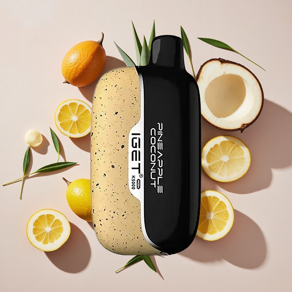 IGET Moon K5000 Puffs Vienreizlietojamais Vape Ananāsu Kokosrieksts (Līdz 5000 Pūkiem, 81.5 g)