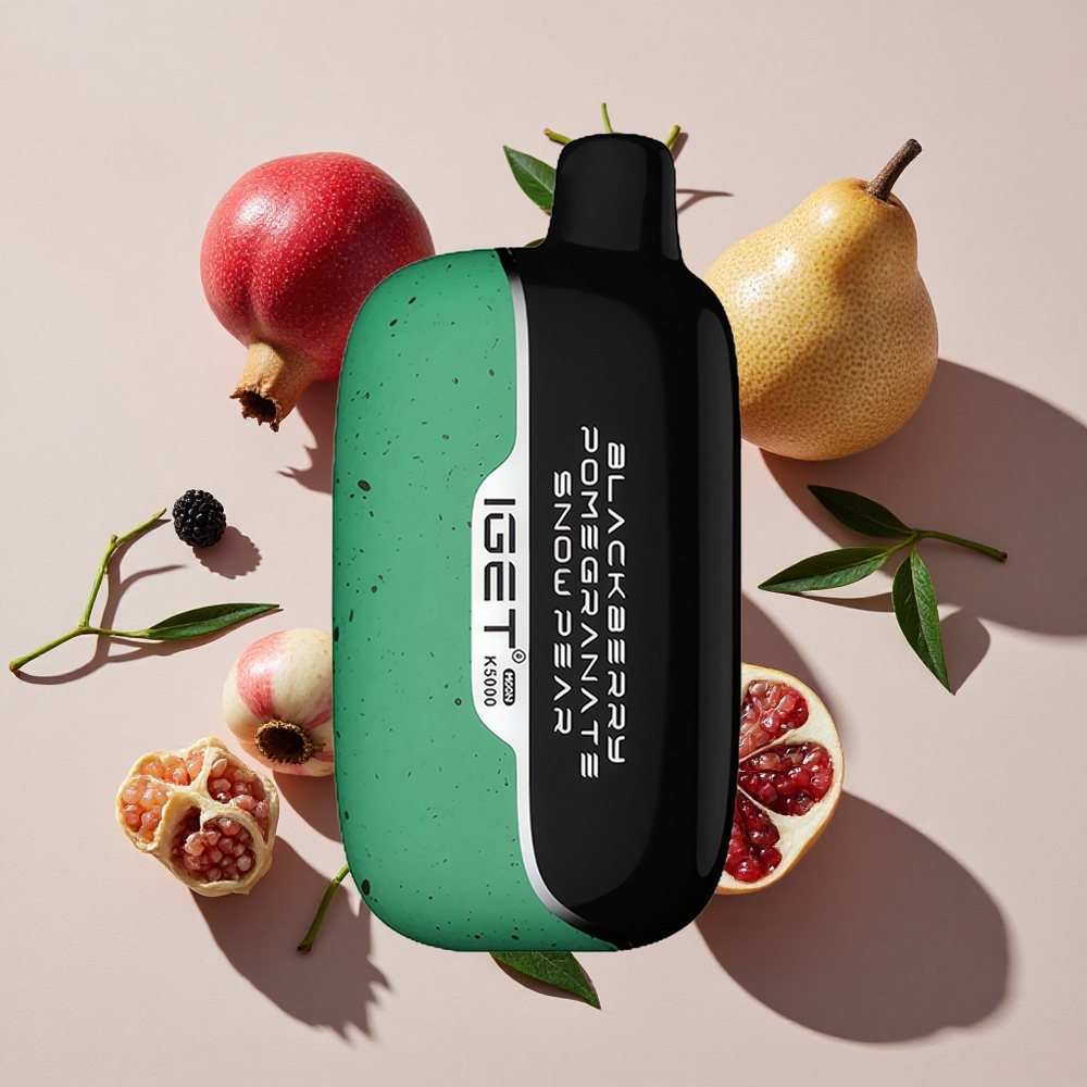 IGET Moon K5000 Puffs Vienreizlietojamais Vape (Mellenes Granātsnega Bumbiere) – Līdz 5000 Puffsem, 81,5 g