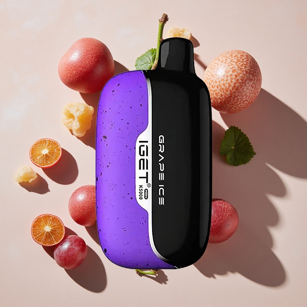 IGET Moon K5000 Puffs Vienreizlietojamais Vape Vīnogu Ledus (Līdz 5000 Iekšpūtēm, 81.5 g)