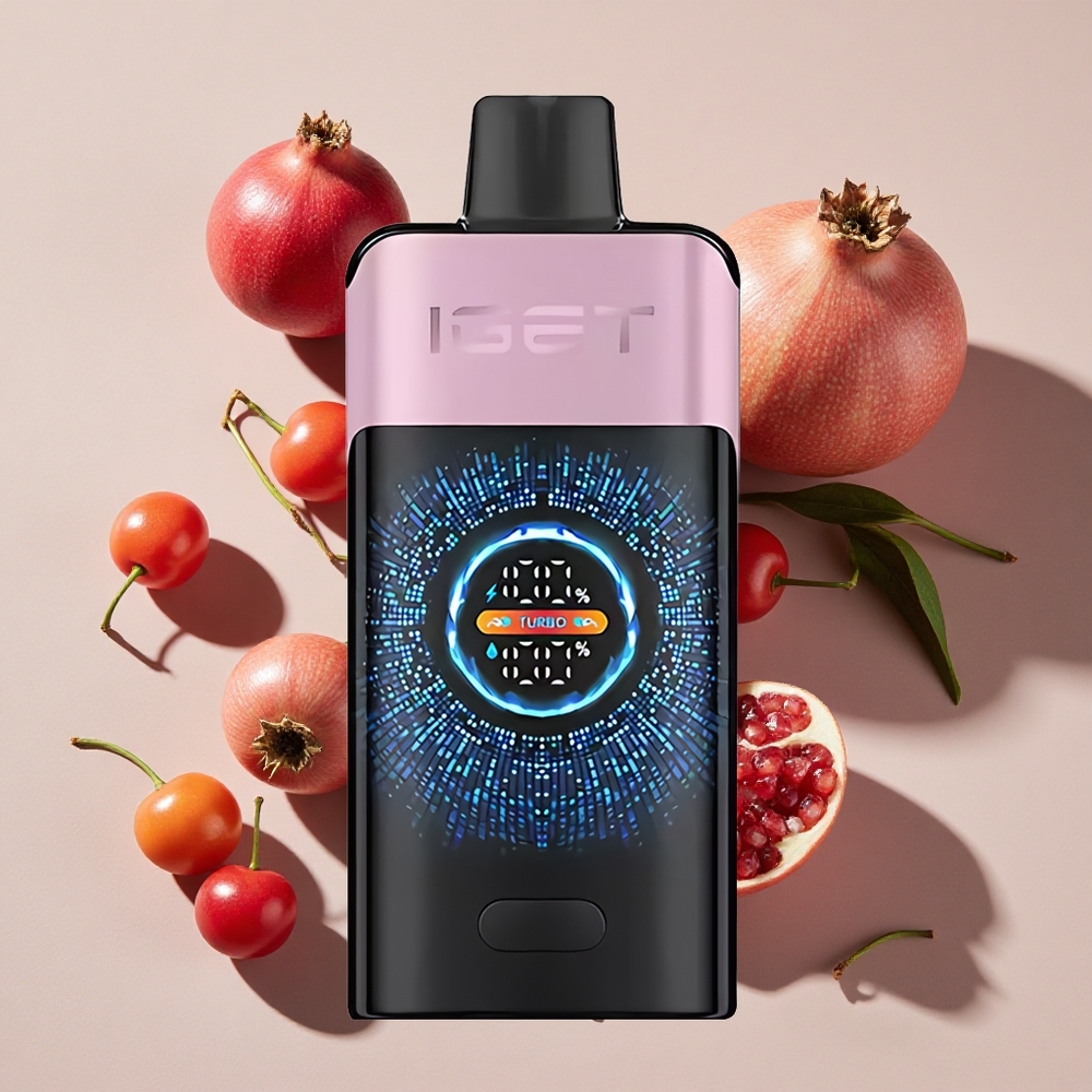 IGET ONE 12000 Puffs Izmetamais Veips Ķiršu Granāts (12000 Puffi, 2700 mAh)