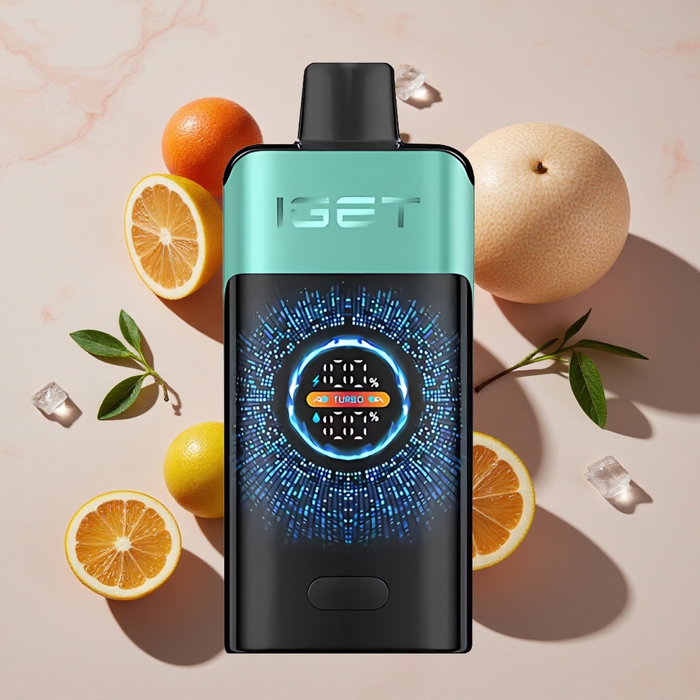 IGET ONE 12000 Puffs Vienreizlietojamais Vape Kalnu Avota Pēdu Ledus ar Lielu Izliekto Krāsu Ekrānu