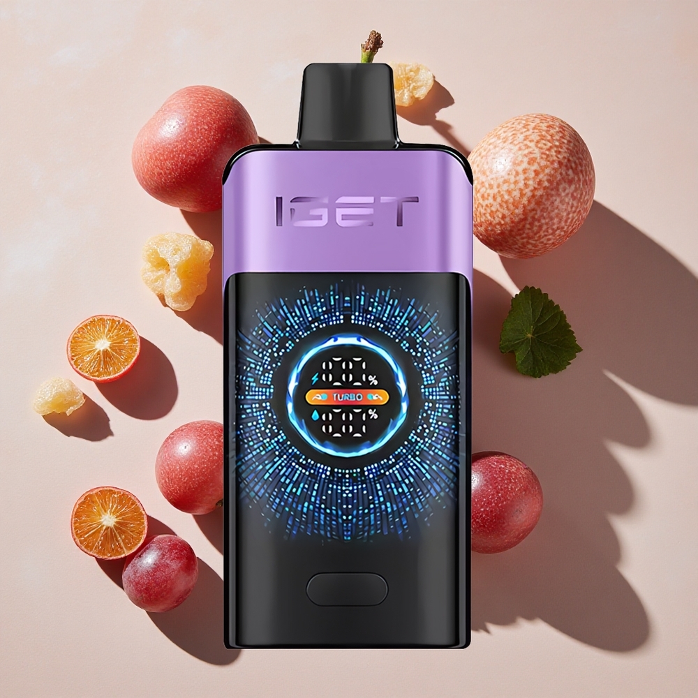 IGET ONE 12000 Puffs Vienreizlietojamais Vape Vīnogu Ledus 2700 mAh Akumulators, Liels Ieliekts Krāsu Ekrāns