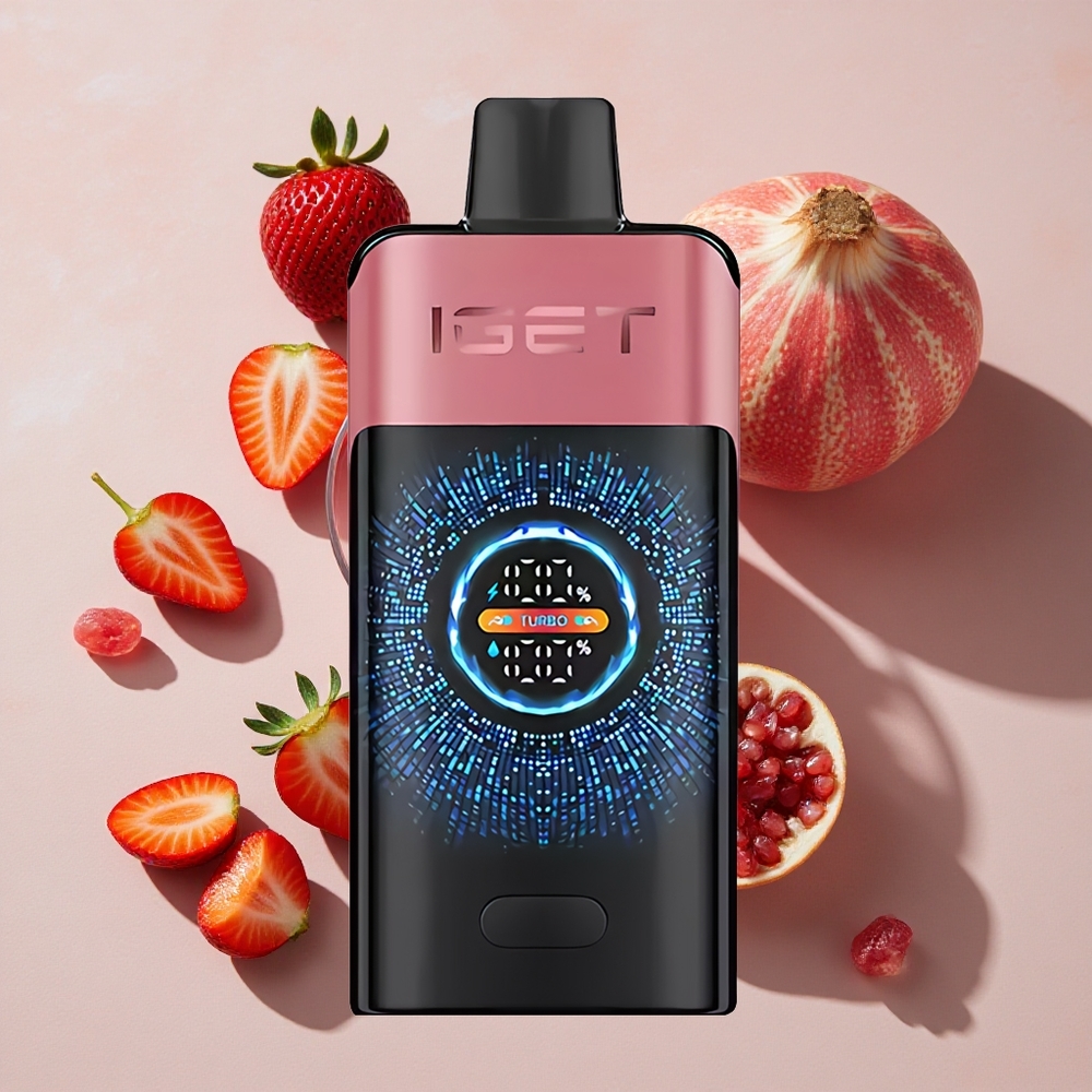 IGET ONE 12000 Puffs Vienreizlietojamais Vape Zemeņu Granātābola Ledus ar 2700 mAh Akumulatoru