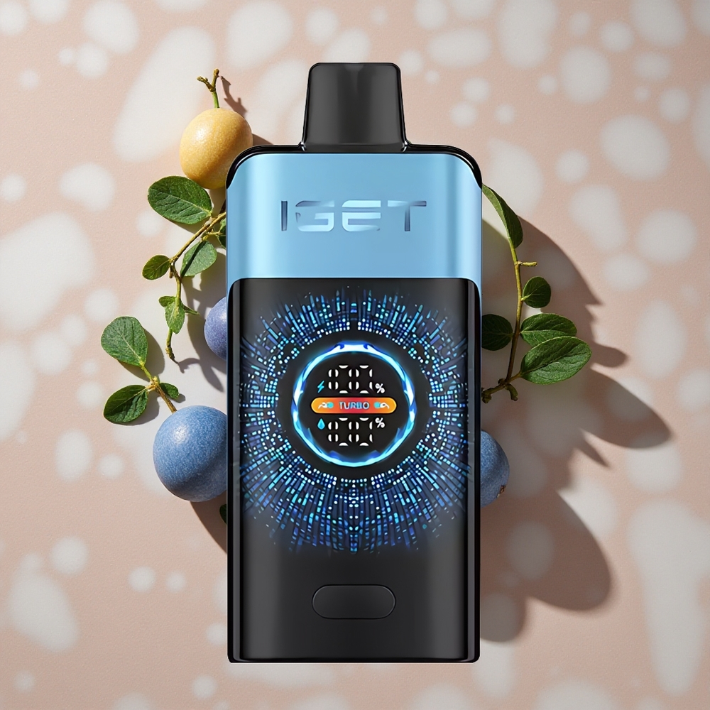 IGET ONE 12000 Puffs Vienreizlietojamais Vape Zilais Monstrs ar 2700 mAh Akumulatoru un Lielu Izliekto Krāsu Ekrānu