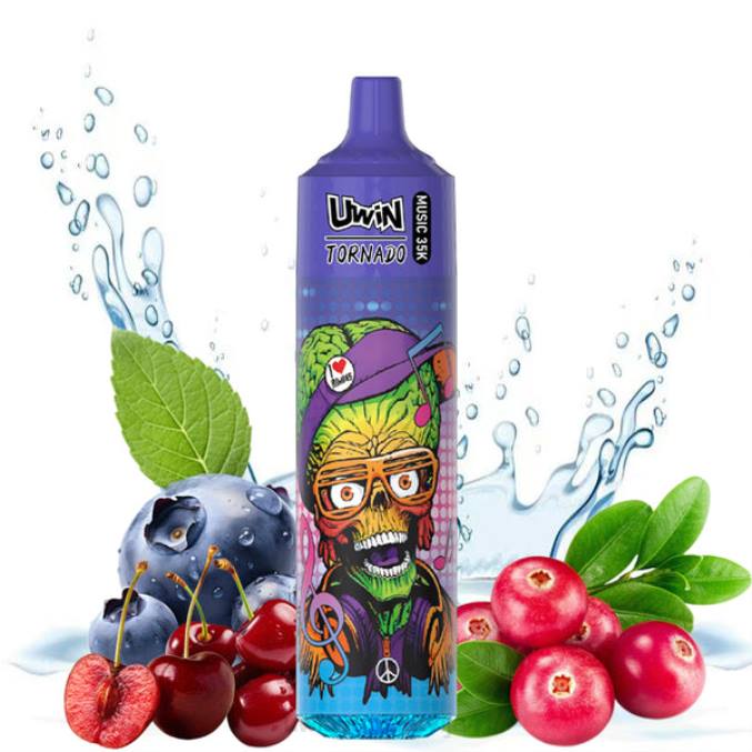 UWIN Vape Pārskats - melleņu ķiršu dzērvenes UWIN CRYSTAL 35k vienreizējās lietošanas vape H0T426
