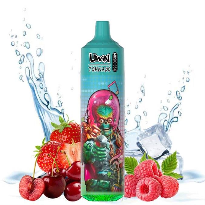 UWIN Vape Uzlādējams - zemeņu aveņu ķiršu ledus UWIN CRYSTAL 35k vienreizējās lietošanas vape H0T422